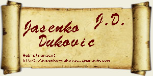 Jasenko Duković vizit kartica